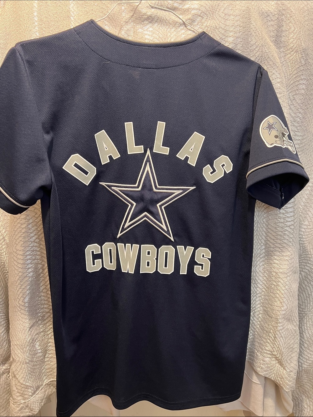 NFL Cowboys Navy Blue Button-Up Jersey - Picture 5 of 5